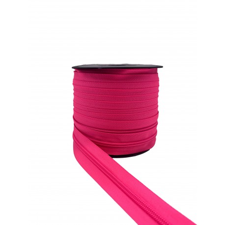 Cremallera continúa malla 3 Rosa Flúor 738 (25 mts)