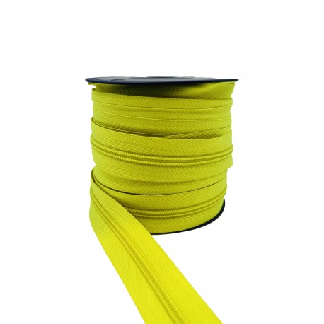 Cremallera continúa malla 3 Amarillo Flúor 629 (25 mts)