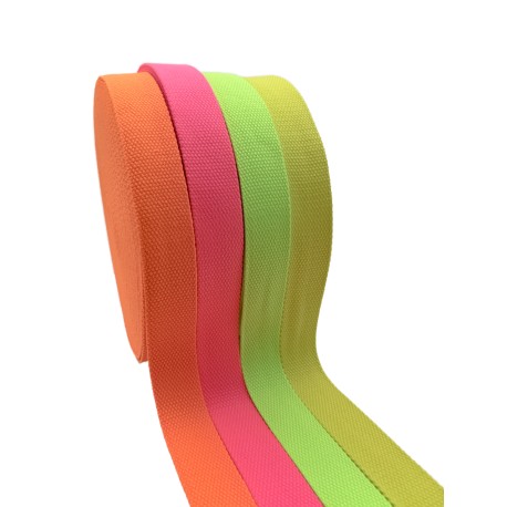 Cinta Mochila Bolso Algodón Flúor Fluorescente 3 cm (23 mts)