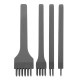 Set de 4 Perforadores para Cuero (1, 2, 4 y 6 dientes)
