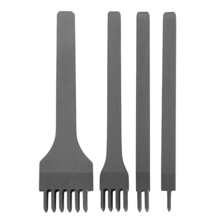 Set de 4 Perforadores para Cuero (1, 2, 4 y 6 dientes)